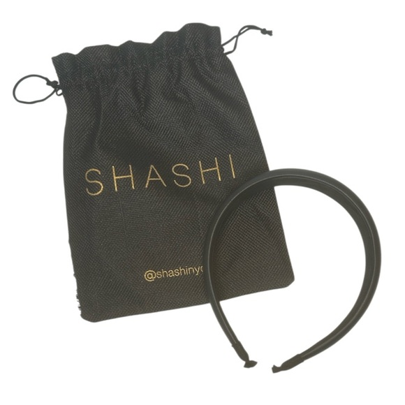 SHASHI Accessories - Revolve SHASHI Sleek Black Faux Leather Headband NWT